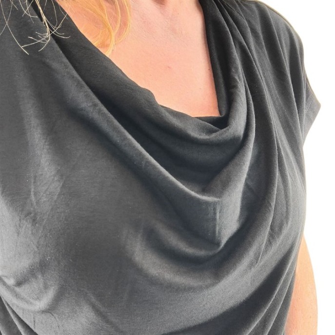 LeaH T-shirt waterval KM Zwart